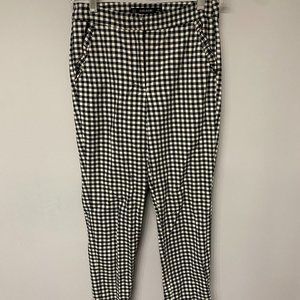 Zara Basic B&W Plaid Dress Pants